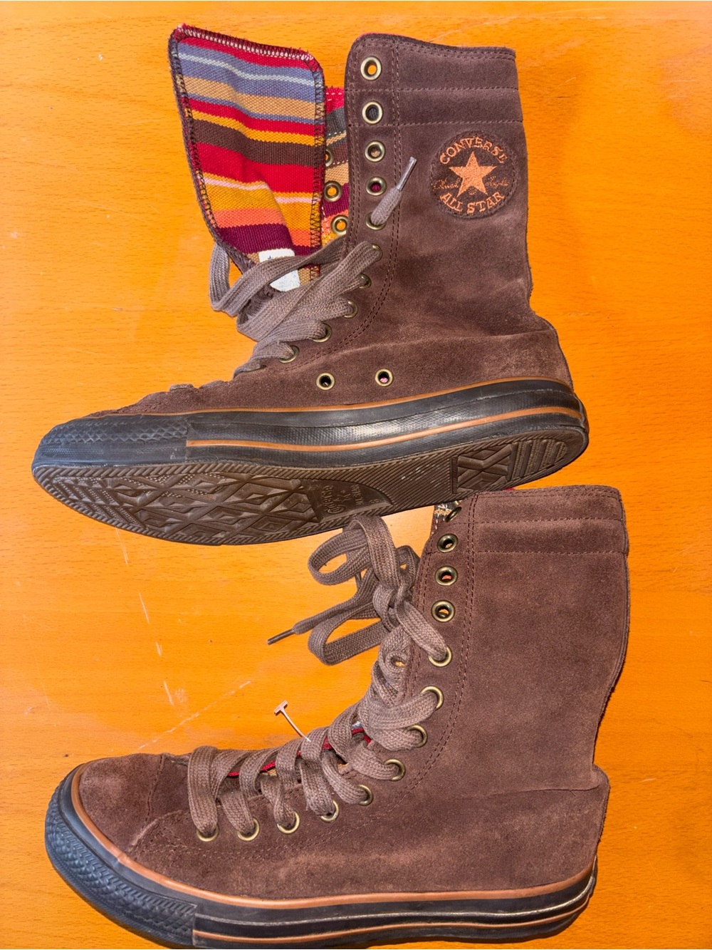 Vintage 2005 Converse Chuck Taylor All Star Suede X-Hi Fold Down Boots